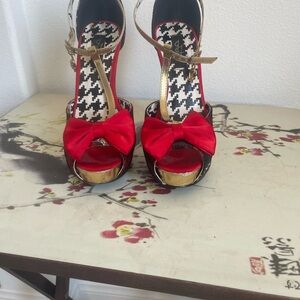 Iron Fist Elegant Red and Gold Women's Heels
